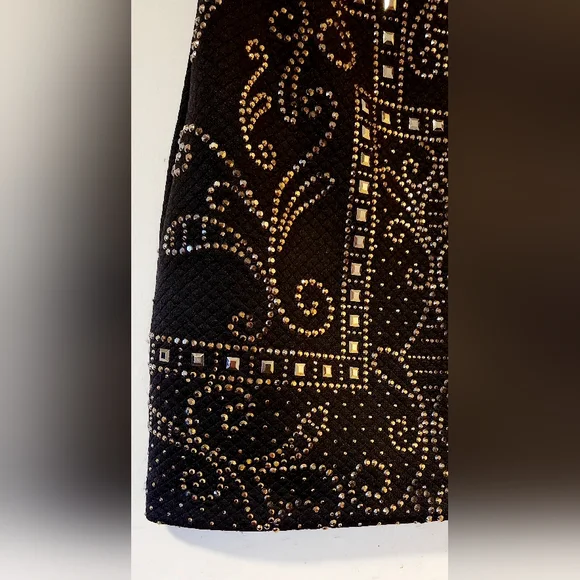 bebe Studded Embellished Black Mini Dress Size Extra Small - Picture 6 of 16